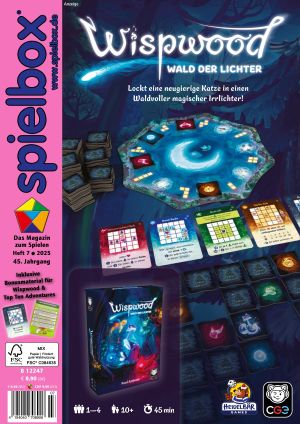 Titel der spielbox 6-2025 mit dem Spiel Carcassonne vom Hans im Glück Verlag