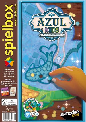 Titel der spielbox 3-2026 mit dem Spiel Pyramiez von Goliath Games